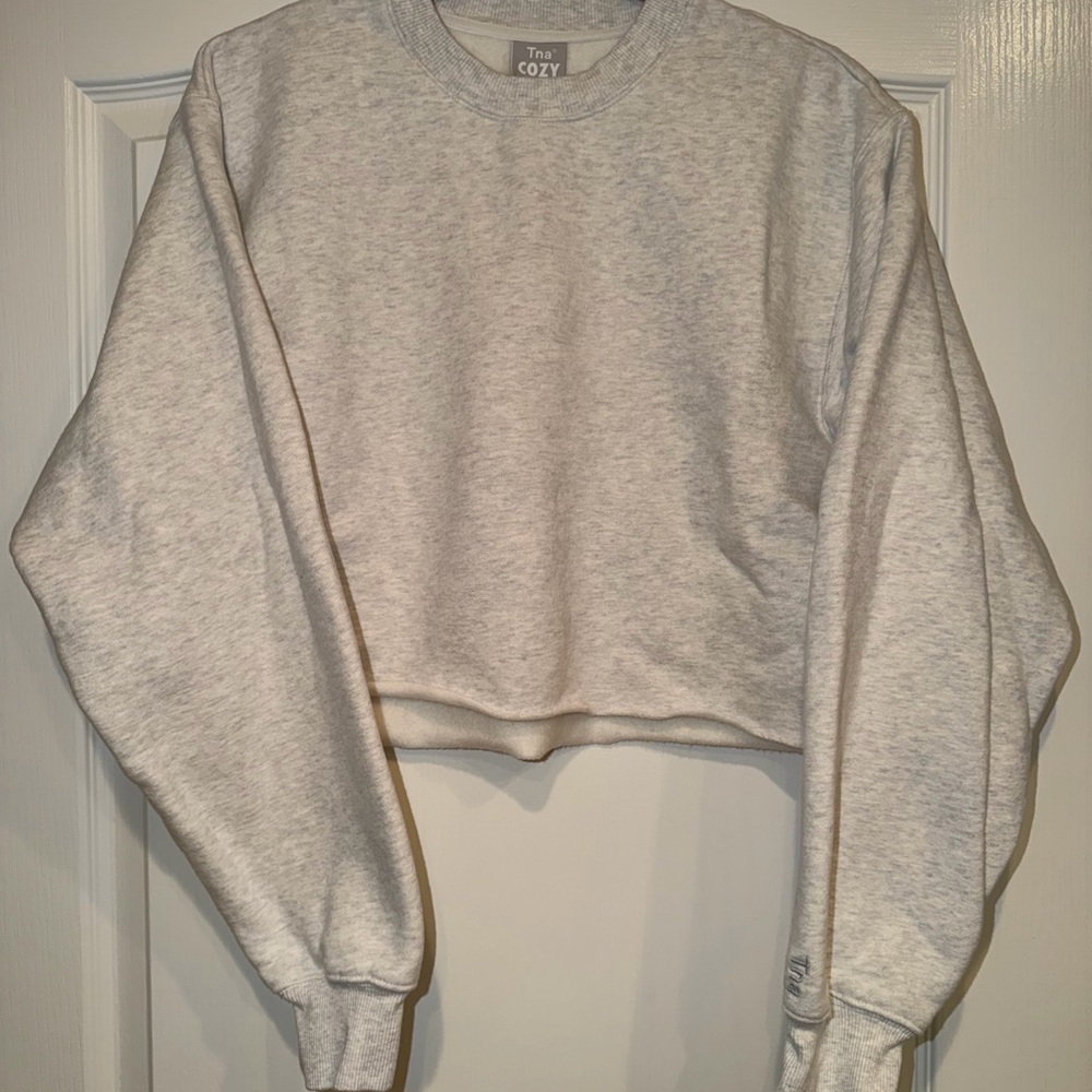 Aritzia Cozy Gray Cropped Sweatshirt